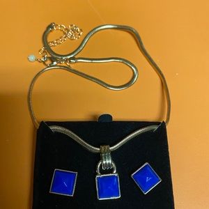 Beautiful Blue Necklace and Earrings Set